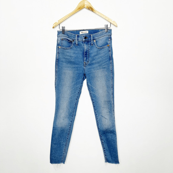 MADEWELL 10" High Rise Skinny Jeans women's Ainsworth Wash Raw Hem NC315 size 27 - Picture 2 of 7